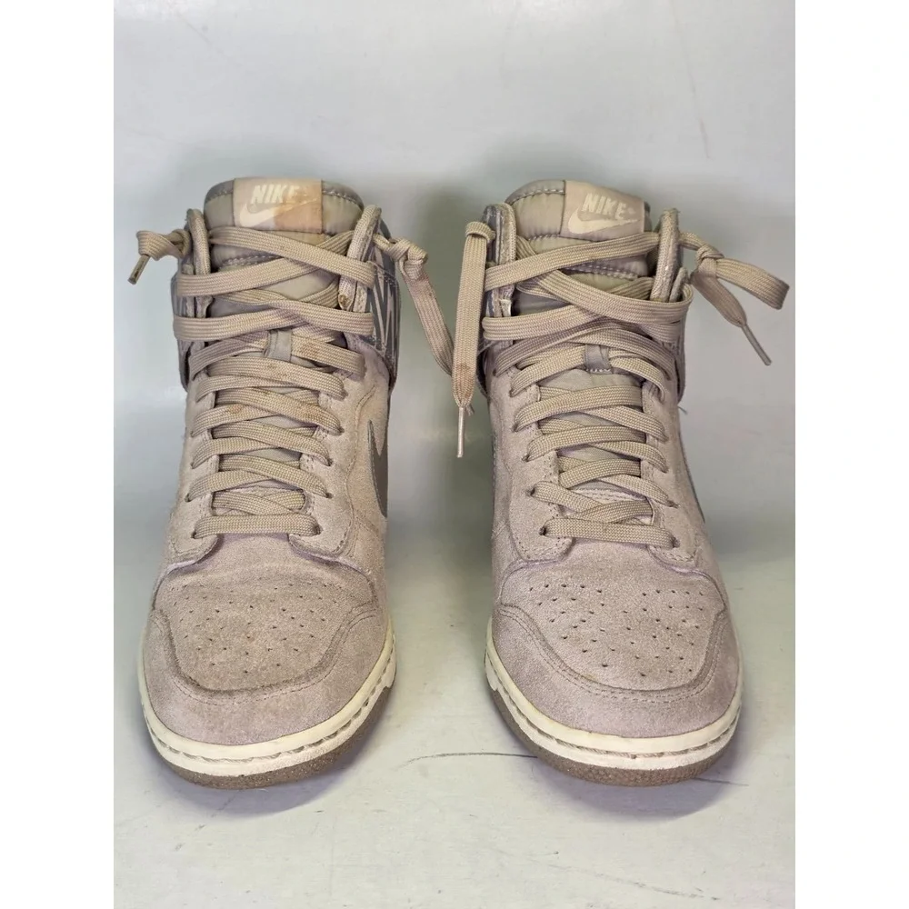 Nike Dunk Sky Hi Hidden Wedge Sneakers Women's Size 8.5 Gray Suede Casual Shoes